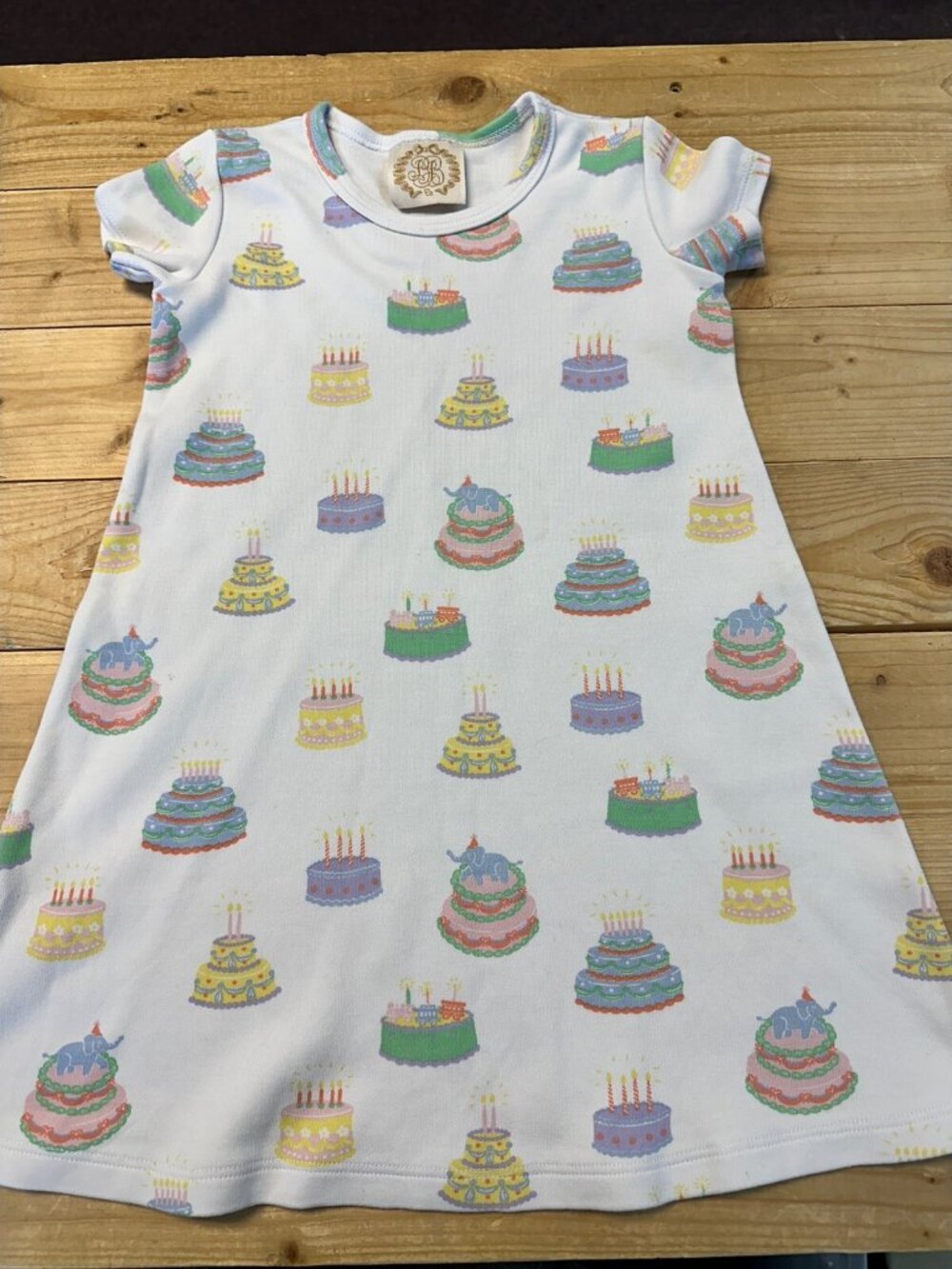 The Beaufort Bonnet Company Birthday Cake Print Pima Cotton Dress Size 5